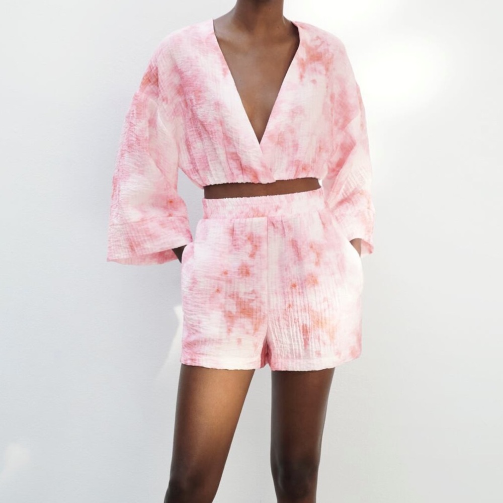 Zara watercolor matching two piece set